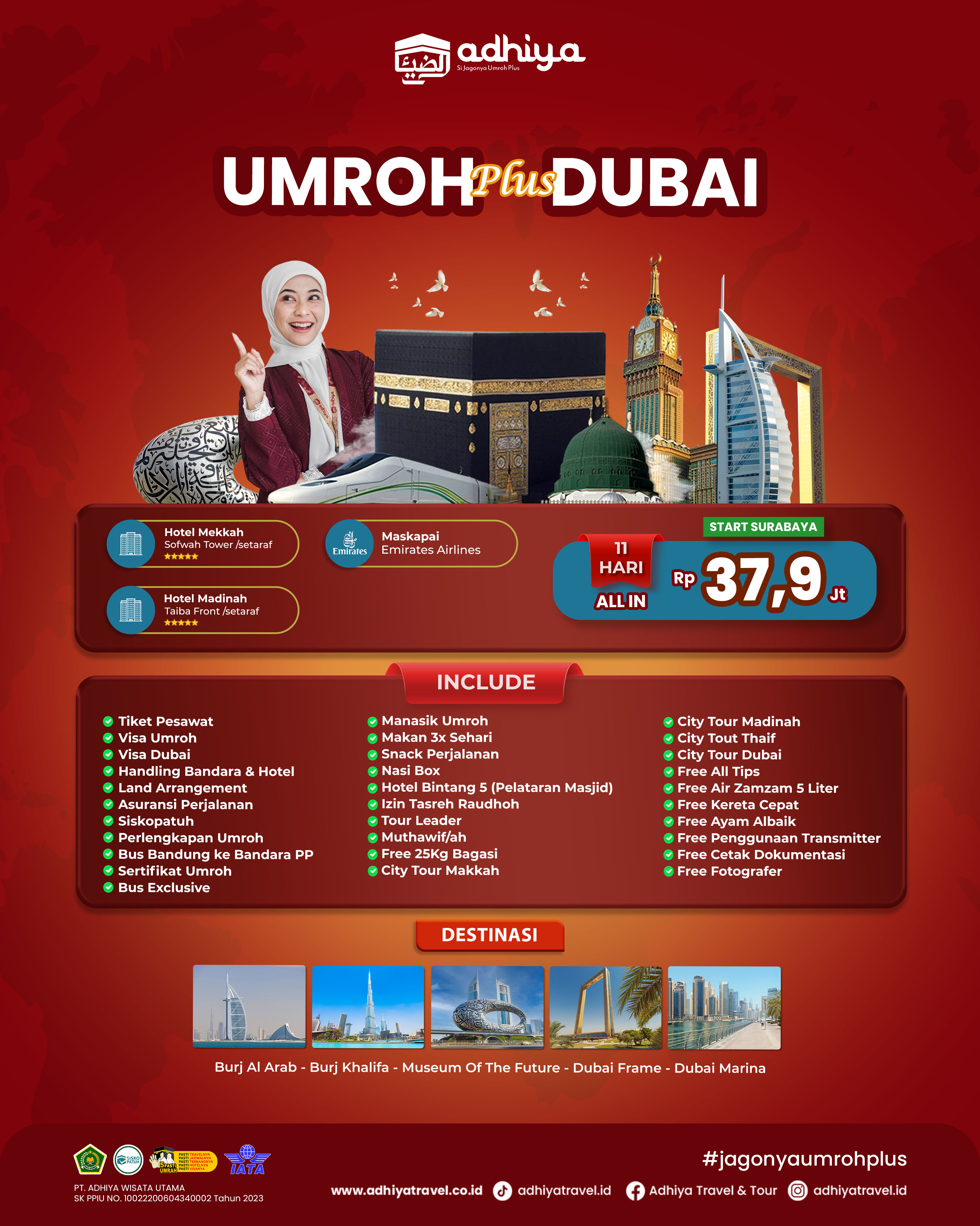 Umroh plus Dubai (SBY) 11D 100126  