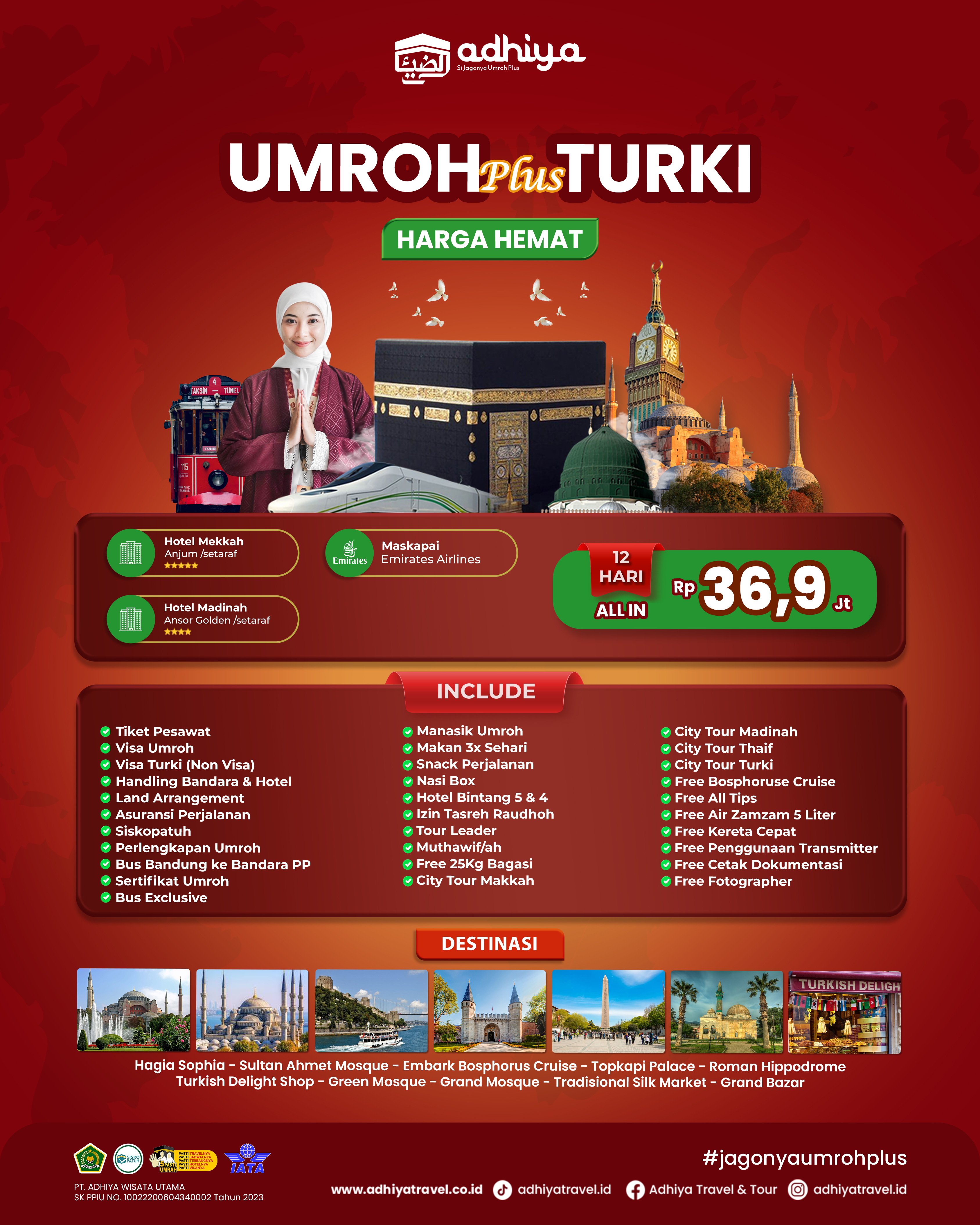 Umroh plus Turki 12D (Harga Hemat) 180126 RE 190126