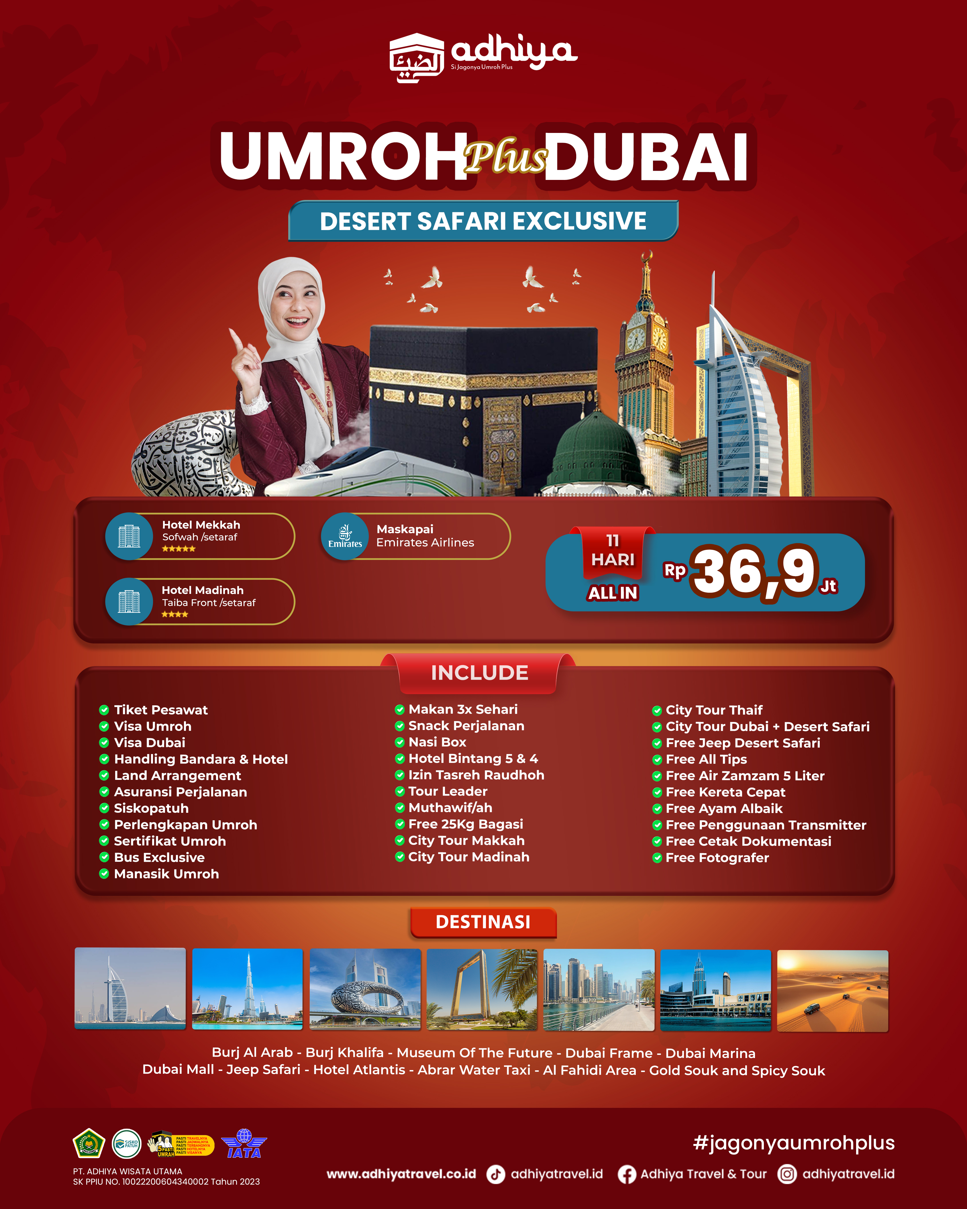 Umroh plus Dubai Desert Safari 11D Exclusive 010726 