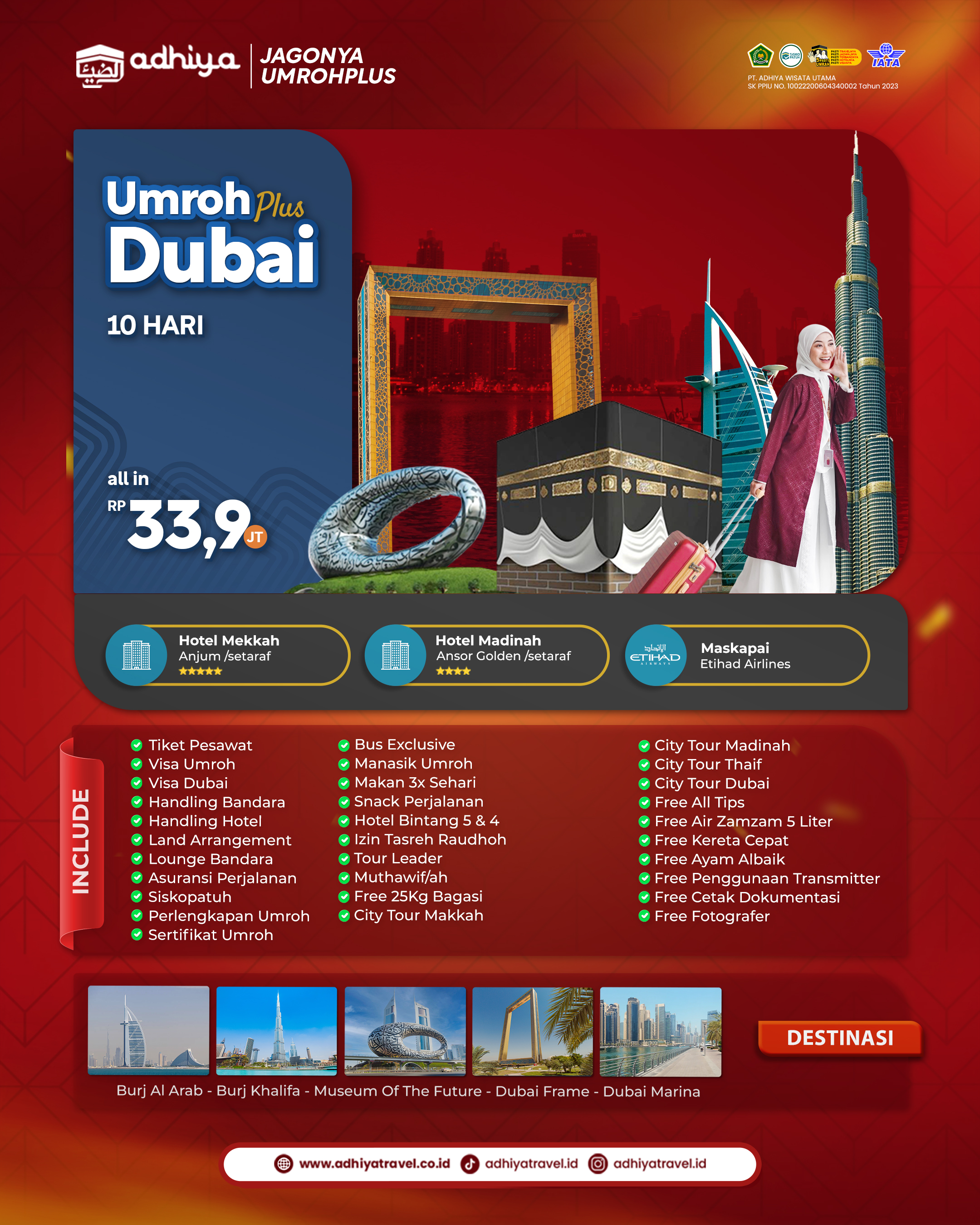 Umroh plus Dubai 10D 210826 
