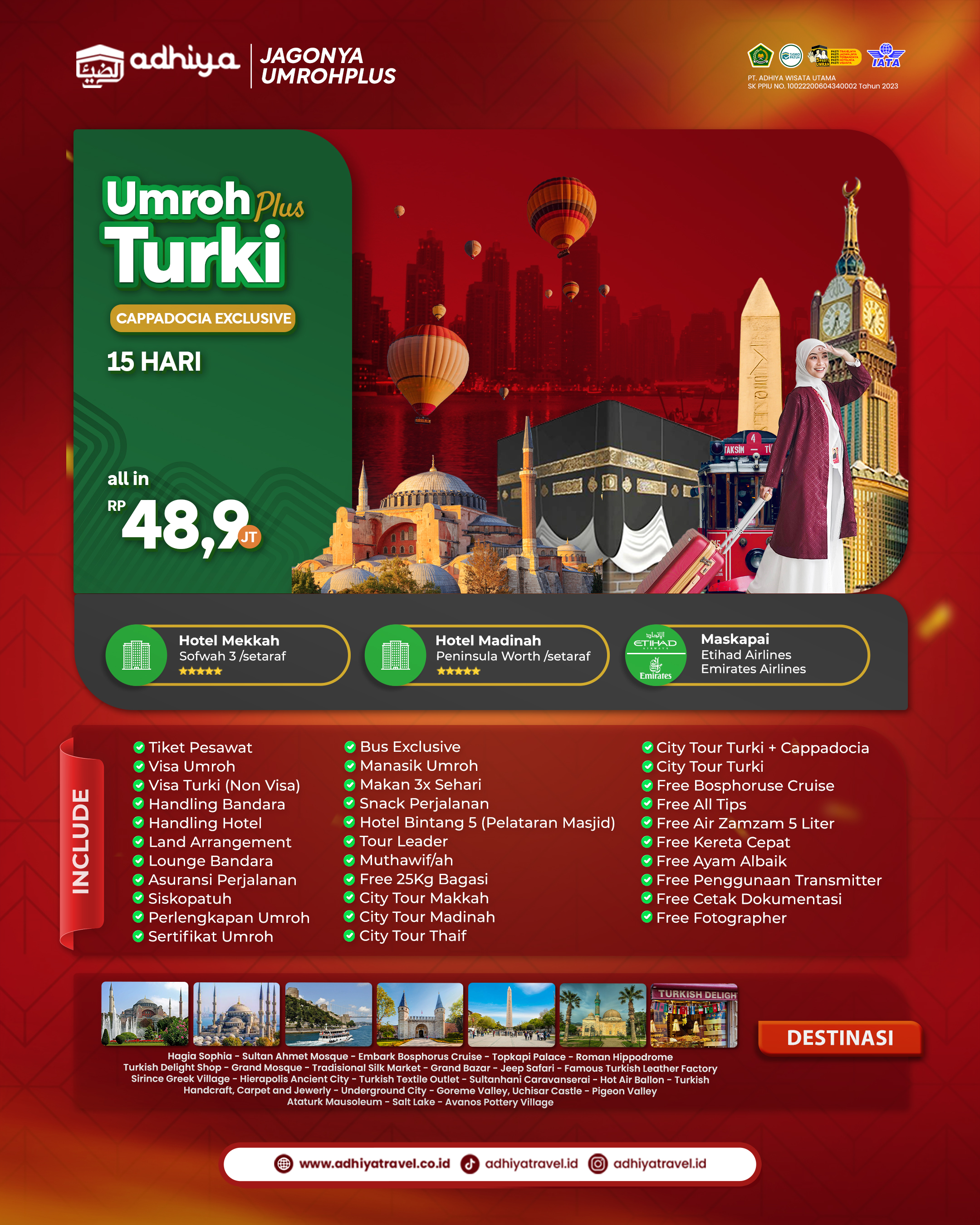 Umroh Plus Turki 15D Cappadokya (Exclusive) 101226